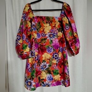 Cara Cara Orange Dress with Floral Accents